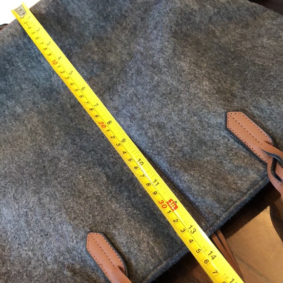 Wool look & faux leather braided shoulder straps and tassel large tote bag - Picture 7 of 10